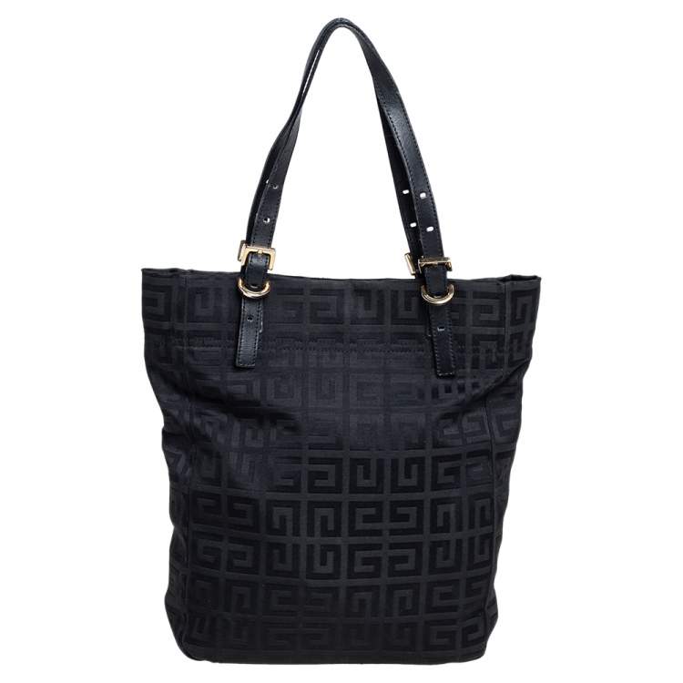 Pre Owned Givenchy Black Signature Canvas Small Vertical Tassel Tote