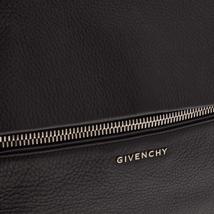 Pre Owned Givenchy Black Leather Medium Pandora Pure Flap Top Handle Bag