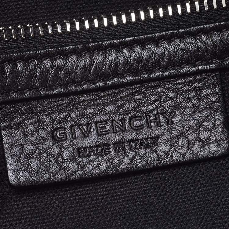 Pre Owned Givenchy Black Leather Medium Pandora Pure Flap Top Handle Bag