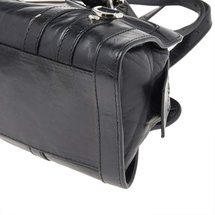 Pre Owned Givenchy Black Leather Zip Shoulder Bag
