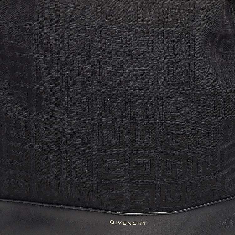 Pre Owned Givenchy Black Monogram Canvas And Leather Hobo