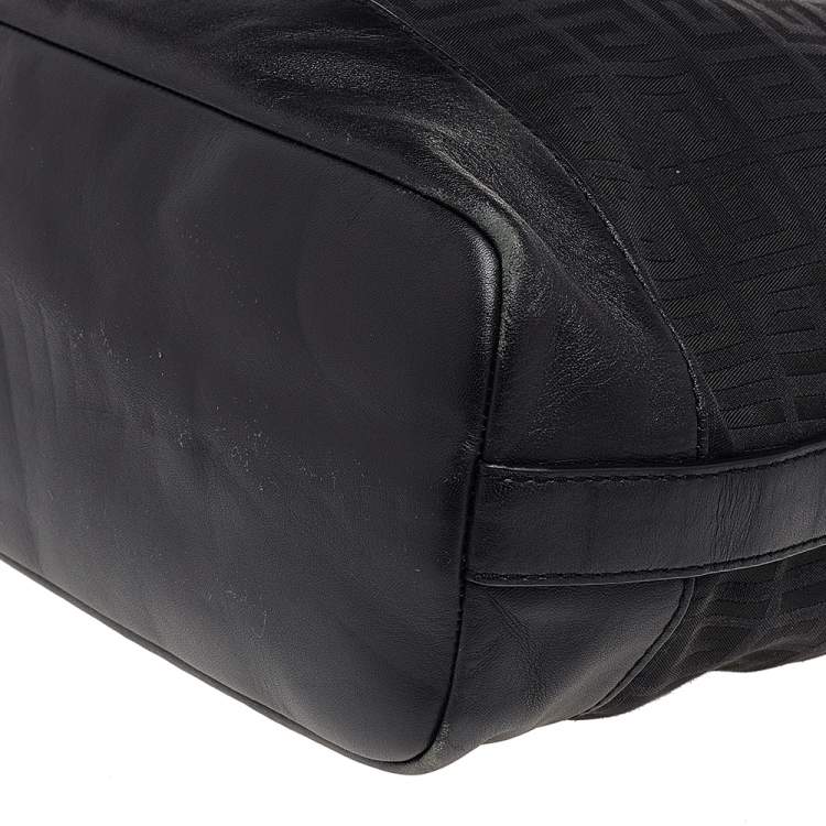 Pre Owned Givenchy Black Monogram Canvas And Leather Hobo