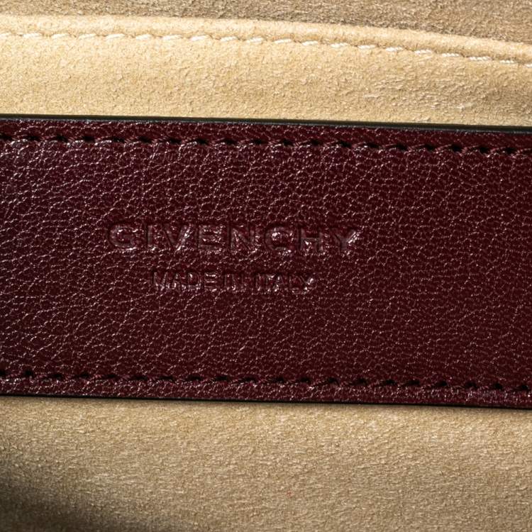 Pre Owned Givenchy Burgundy Quilted Leather Large Gem Shoulder Bag