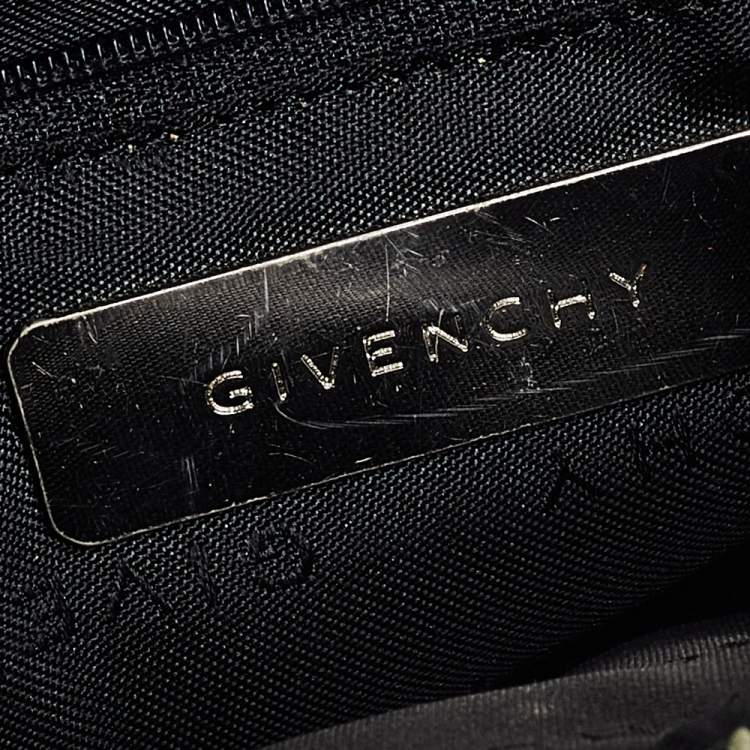 Pre Owned Givenchy Black Leather And Canvas Hobo