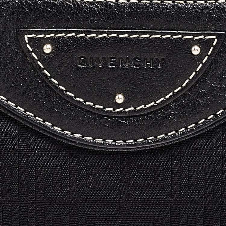 Pre Owned Givenchy Black Leather And Canvas Hobo