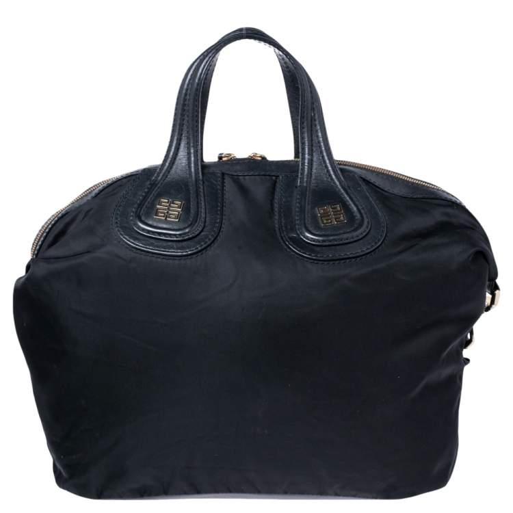 مملوكة مسبقًا Givenchy Black Leather and Nylon Studded Large Nightingale Satchel