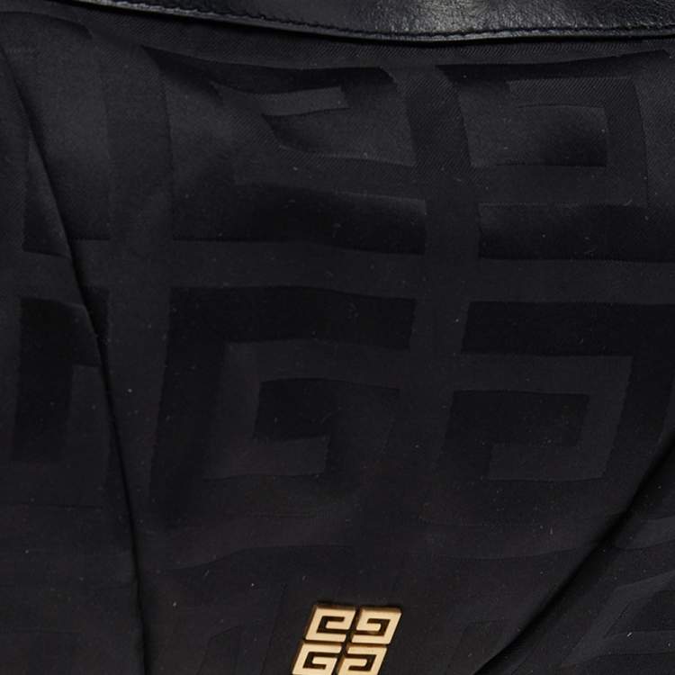 Pre Owned Givenchy Black Signature Canvas and Leather Satchel