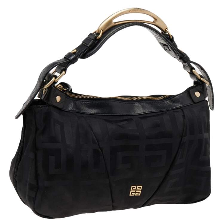 Pre Owned Givenchy Black Signature Canvas and Leather Satchel