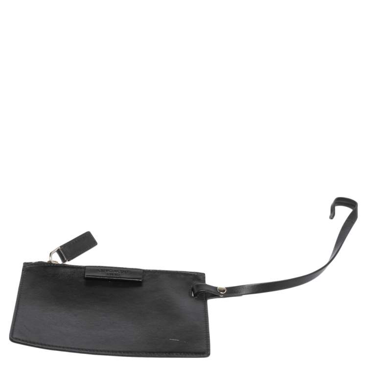 Pre Owned Givenchy Black/White Leather Stargate Logo Tote