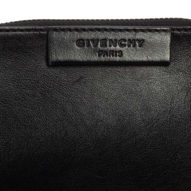 Pre Owned Givenchy Black/White Leather Stargate Logo Tote