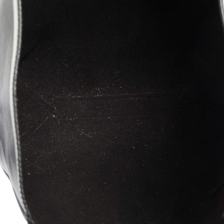 Pre Owned Givenchy Black/White Leather Stargate Logo Tote