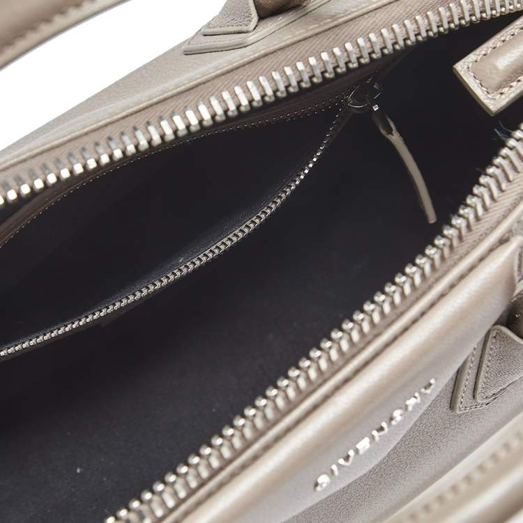 Pre Owned Givenchy Taupe Leather Small Antigona Satchel