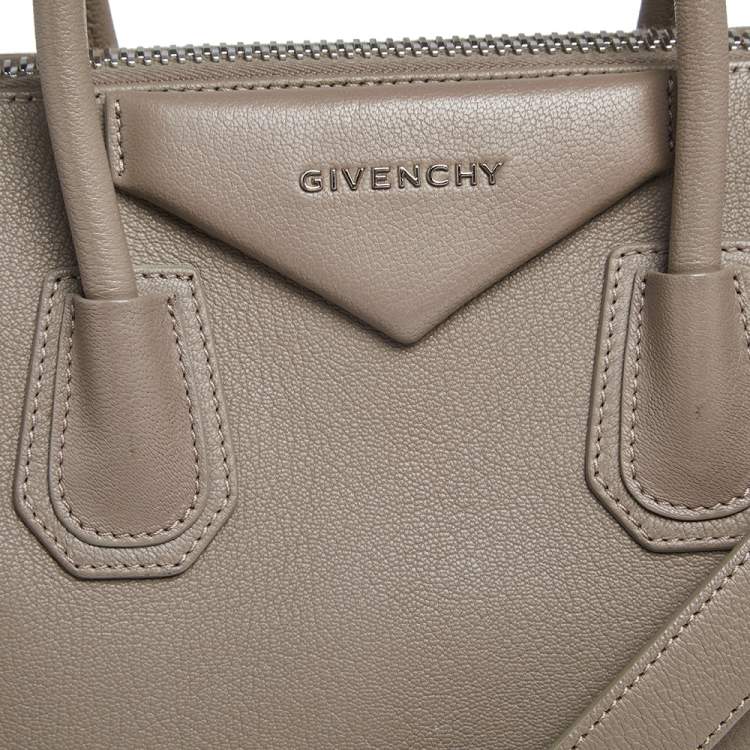 Pre Owned Givenchy Taupe Leather Small Antigona Satchel
