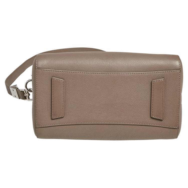 Pre Owned Givenchy Taupe Leather Small Antigona Satchel