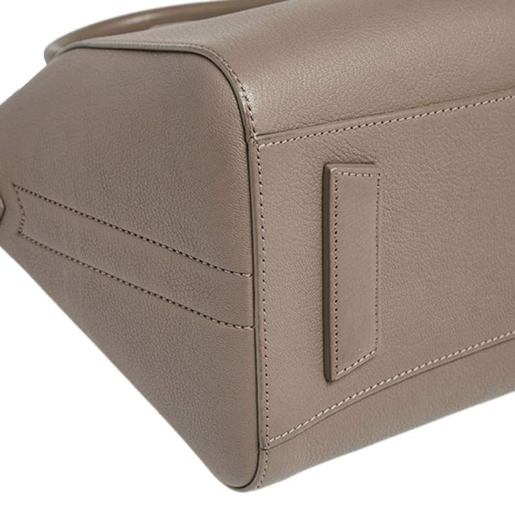 Pre Owned Givenchy Taupe Leather Small Antigona Satchel