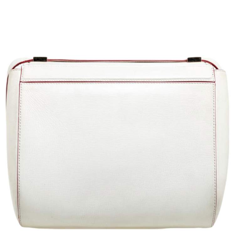 Pre Owned Givenchy White Leather Medium Pandora Box Bag