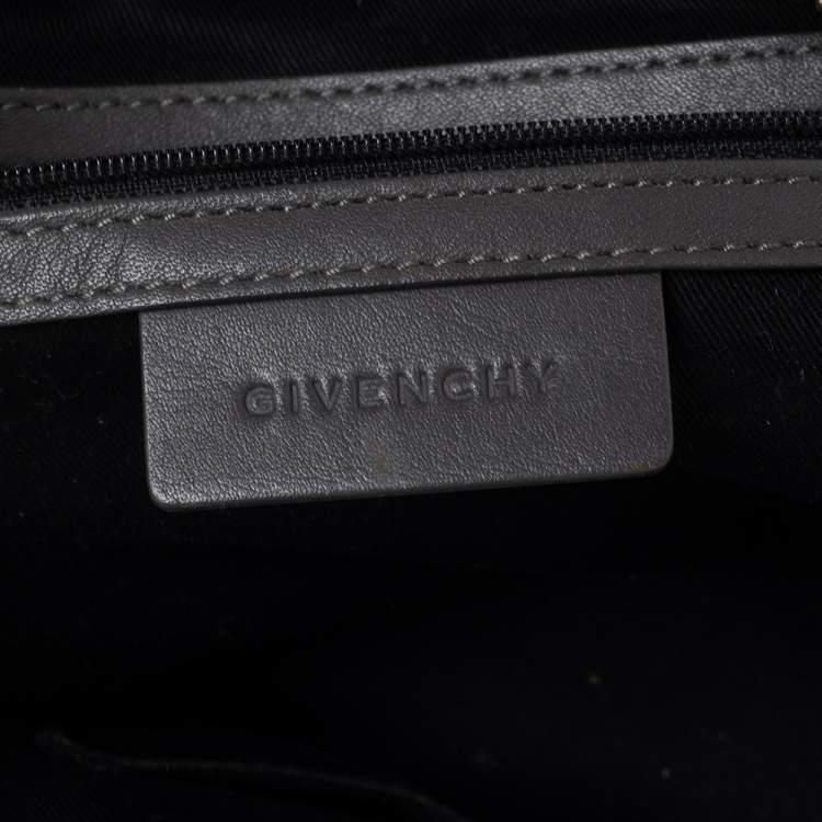 Pre Owned Givenchy Grey Signature Canvas and Leather Convertible Satchel