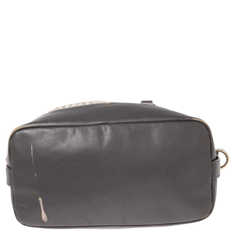 Pre Owned Givenchy Grey Signature Canvas and Leather Convertible Satchel