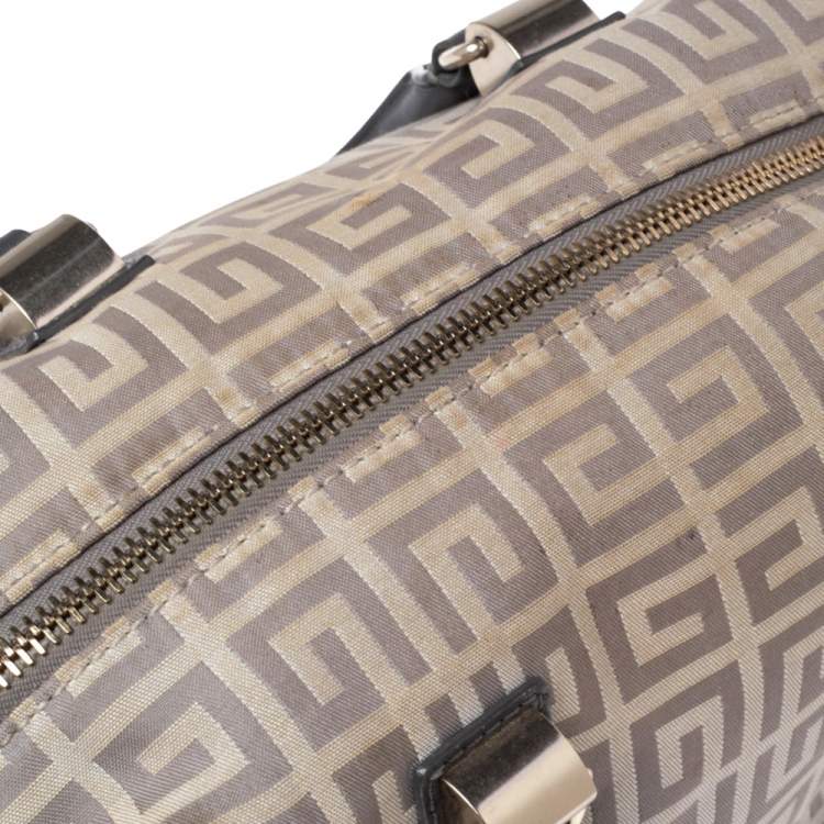 Pre Owned Givenchy Grey Signature Canvas and Leather Convertible Satchel