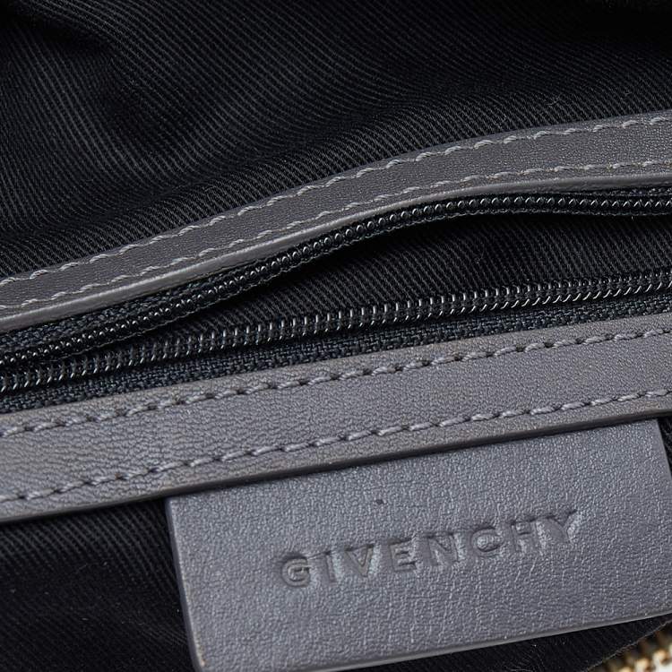 Pre Owned Givenchy Beige/Grey Monogram Canvas and Leather Hobo