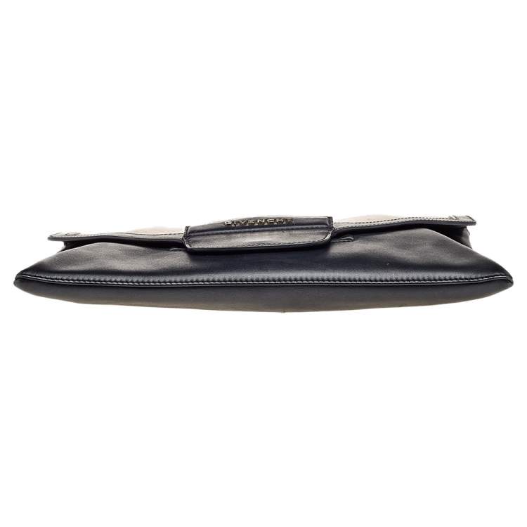 Pre Owned Givenchy Black/Brown Leather Antigona Envelope Clutch