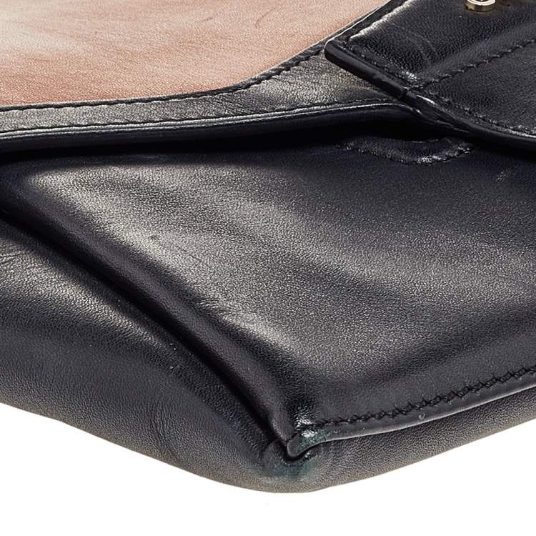 Pre Owned Givenchy Black/Brown Leather Antigona Envelope Clutch