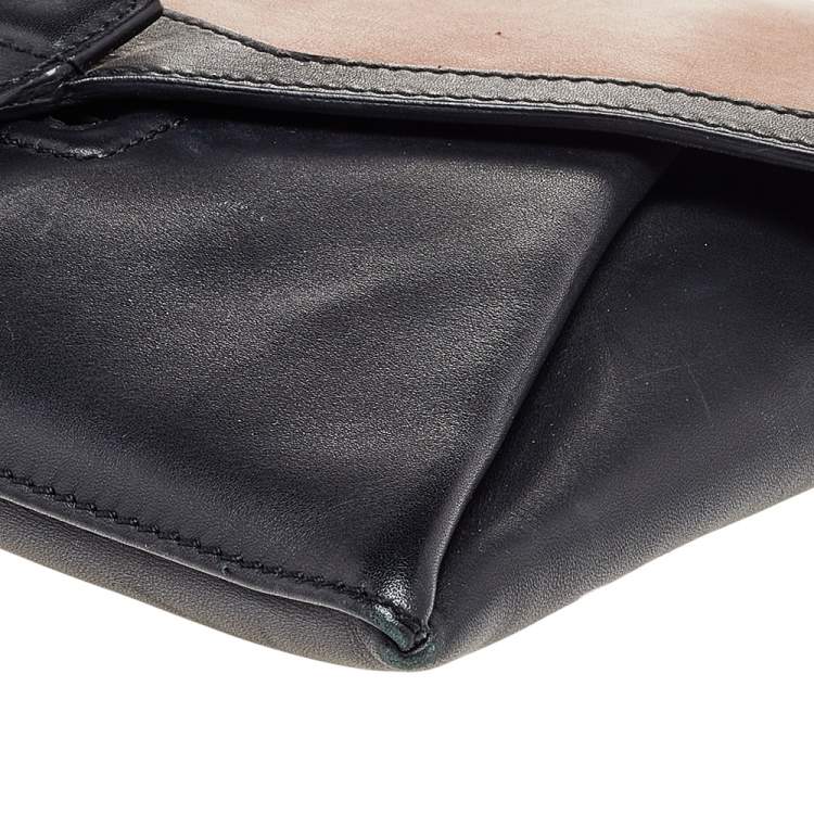 Pre Owned Givenchy Black/Brown Leather Antigona Envelope Clutch