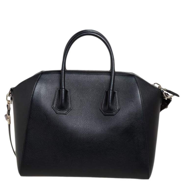 Pre Owned Givenchy Black Leather Medium Antigona Satchel 