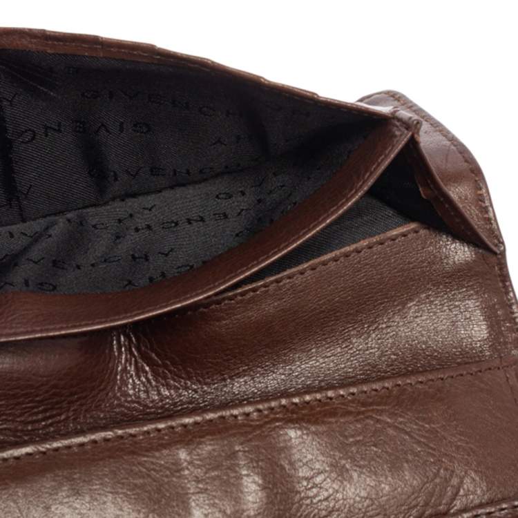Pre Owned Givenchy Brown Monogram Canvas Long Trifold Wallet