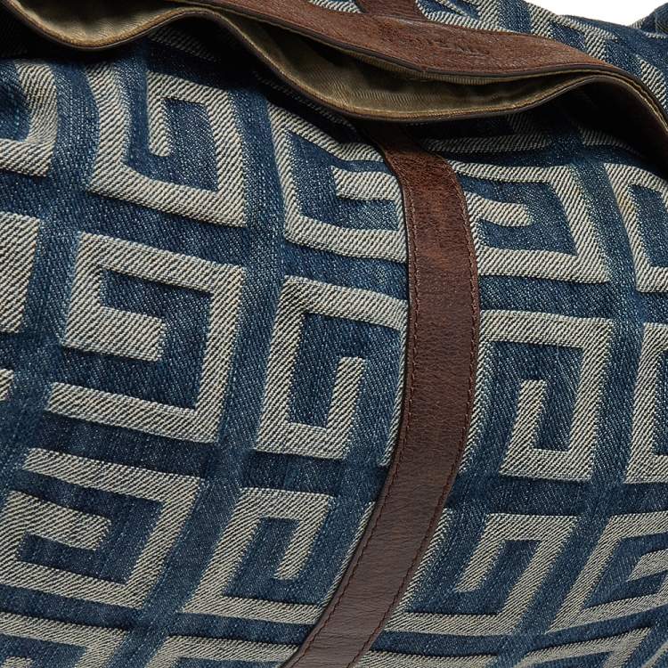 Pre Owned Givenchy Blue/Brown Denim and Leather Shoulder Bag