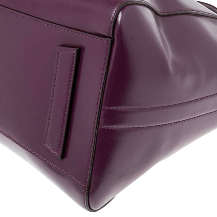 Pre Owned Givenchy Purple Leather Medium Antigona Satchel 