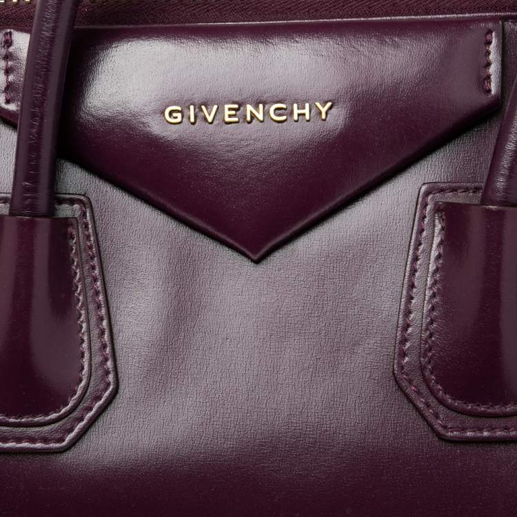 Pre Owned Givenchy Purple Leather Medium Antigona Satchel 