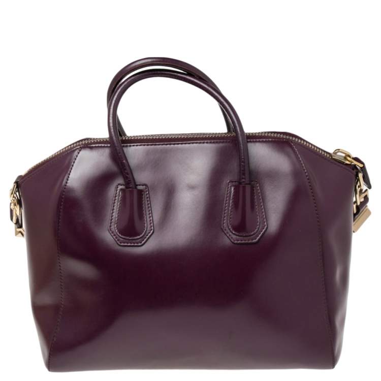 Pre Owned Givenchy Purple Leather Medium Antigona Satchel 