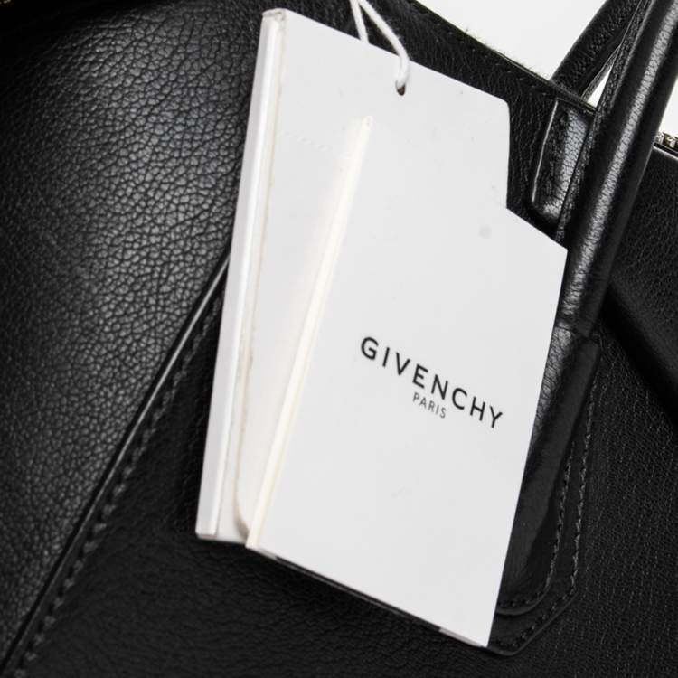 Pre Owned Givenchy Black Leather Medium Antigona Satchel 