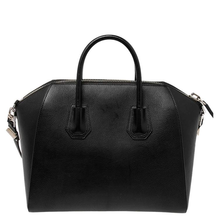 Pre Owned Givenchy Black Leather Medium Antigona Satchel 