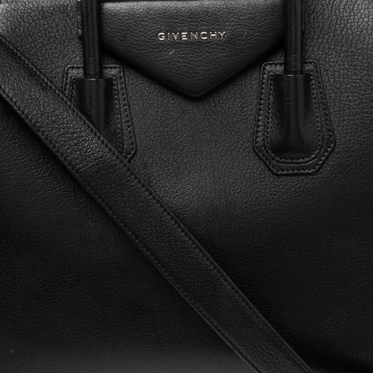 Pre Owned Givenchy Black Leather Medium Antigona Satchel 