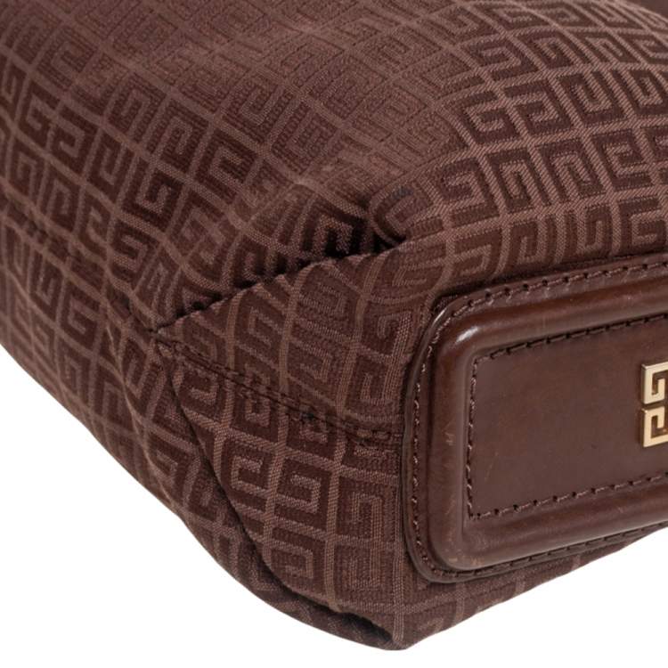 Pre Owned Givenchy Brown Signature Fabric Hobo
