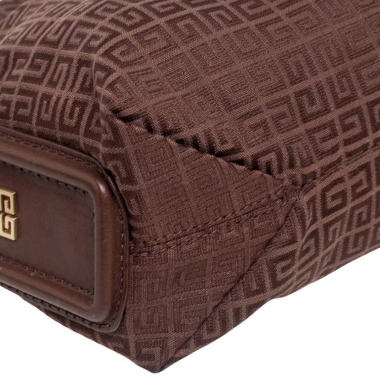Pre Owned Givenchy Brown Signature Fabric Hobo