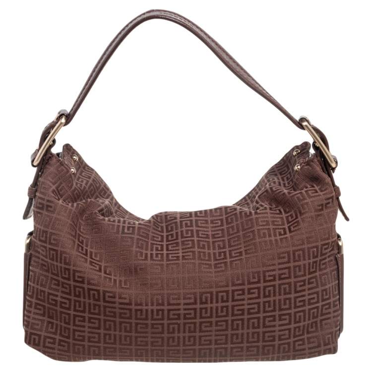 Pre Owned Givenchy Brown Signature Fabric Hobo