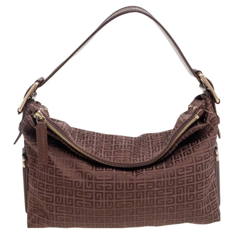 Pre Owned Givenchy Brown Signature Fabric Hobo