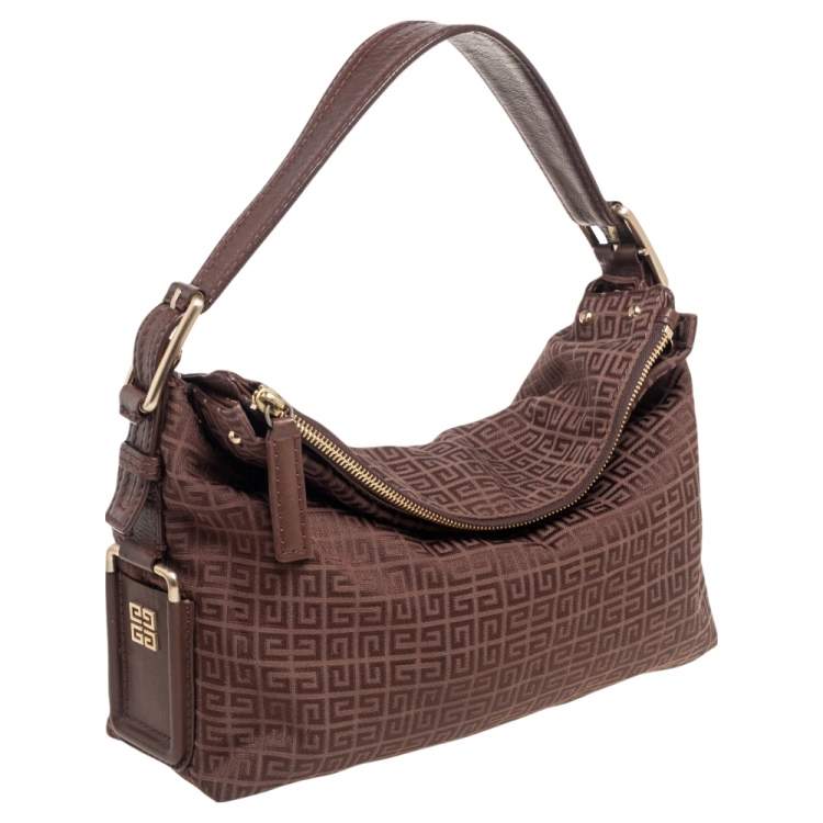 Pre Owned Givenchy Brown Signature Fabric Hobo