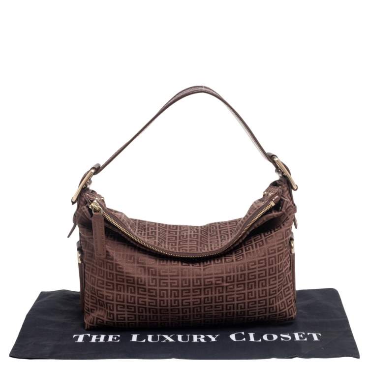 Pre Owned Givenchy Brown Signature Fabric Hobo