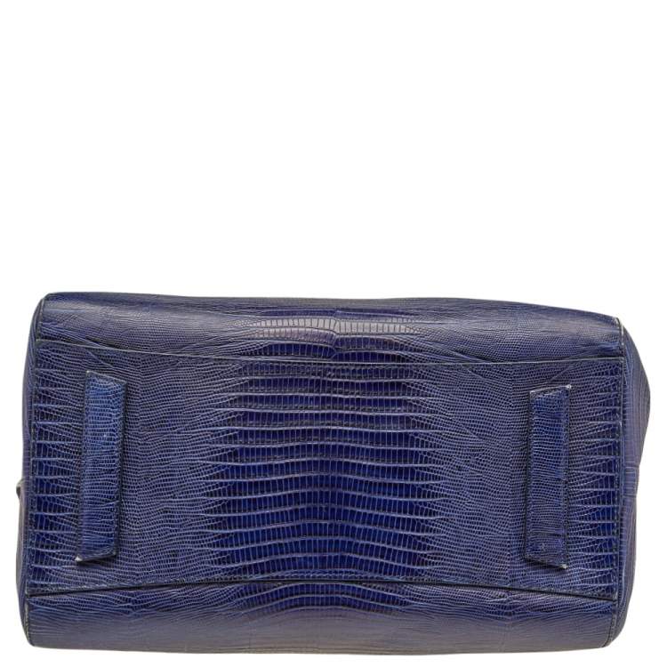 مملوكة مسبقًا Givenchy Blue Lizard Embossed Leather Medium Antigona Satchel