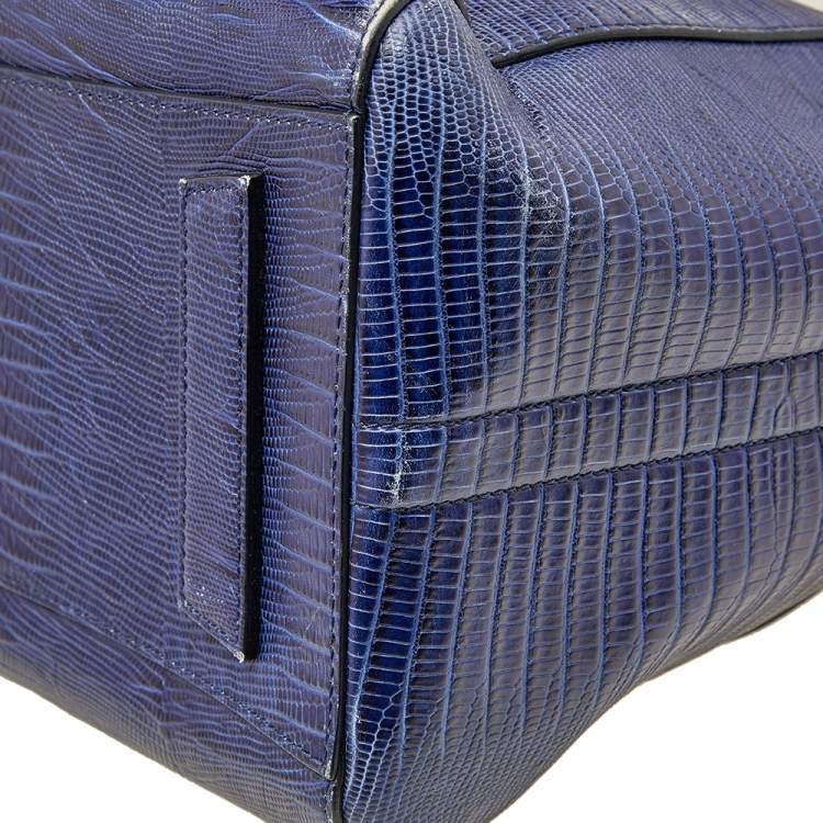 مملوكة مسبقًا Givenchy Blue Lizard Embossed Leather Medium Antigona Satchel