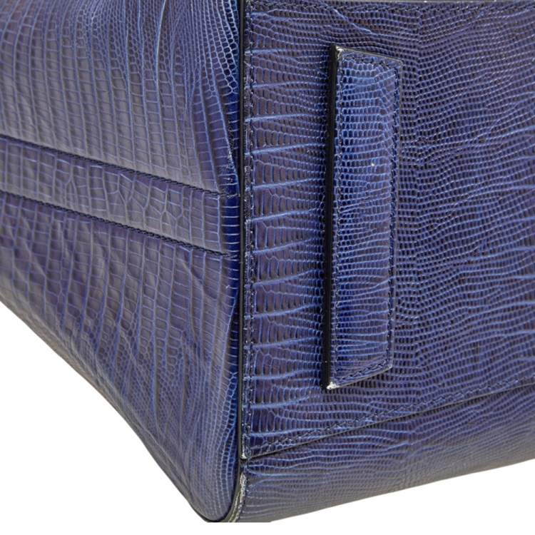 مملوكة مسبقًا Givenchy Blue Lizard Embossed Leather Medium Antigona Satchel