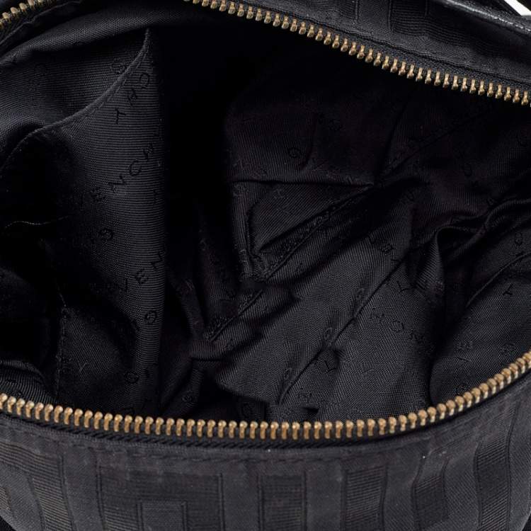 Pre Owned Givenchy Black Monogram Canvas And Leather Shoulder Bag