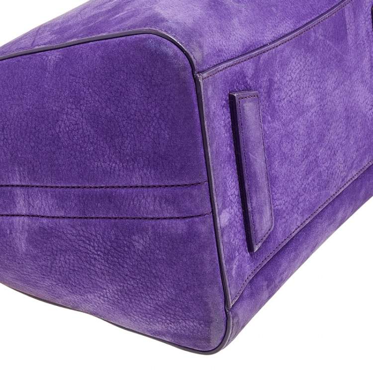 Pre Owned Givenchy Purple Suede Small Antigona Satchel