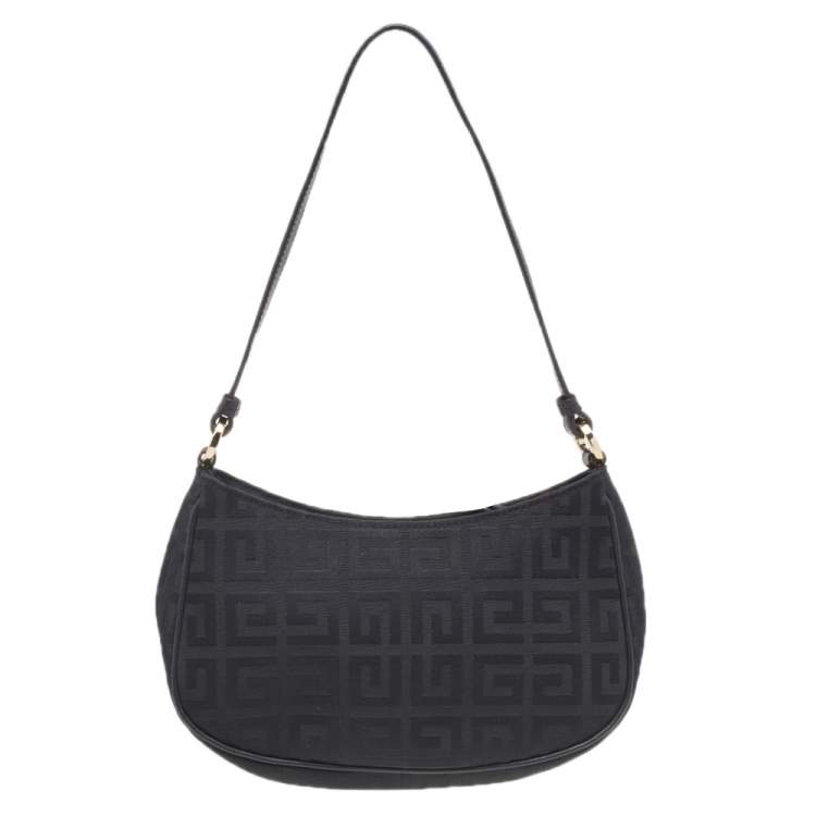 Pre Owned Givenchy Black Canvas And Leather Tassel Shoulder Bag