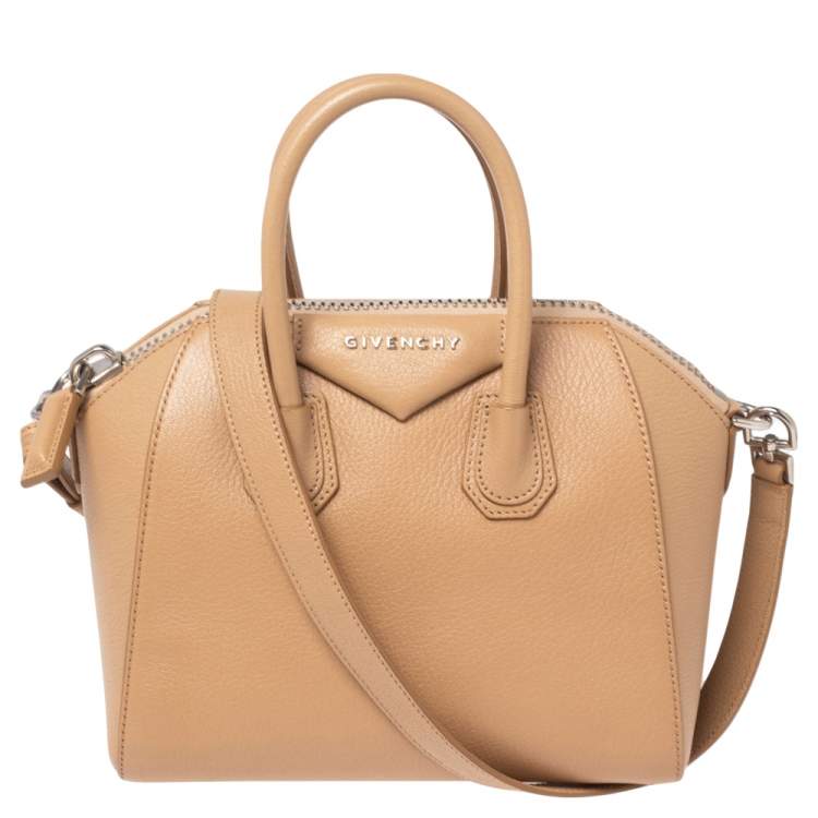 Pre Owned Givenchy Beige Leather Mini Antigona Satchel