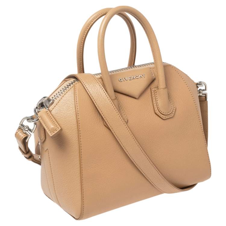 Pre Owned Givenchy Beige Leather Mini Antigona Satchel